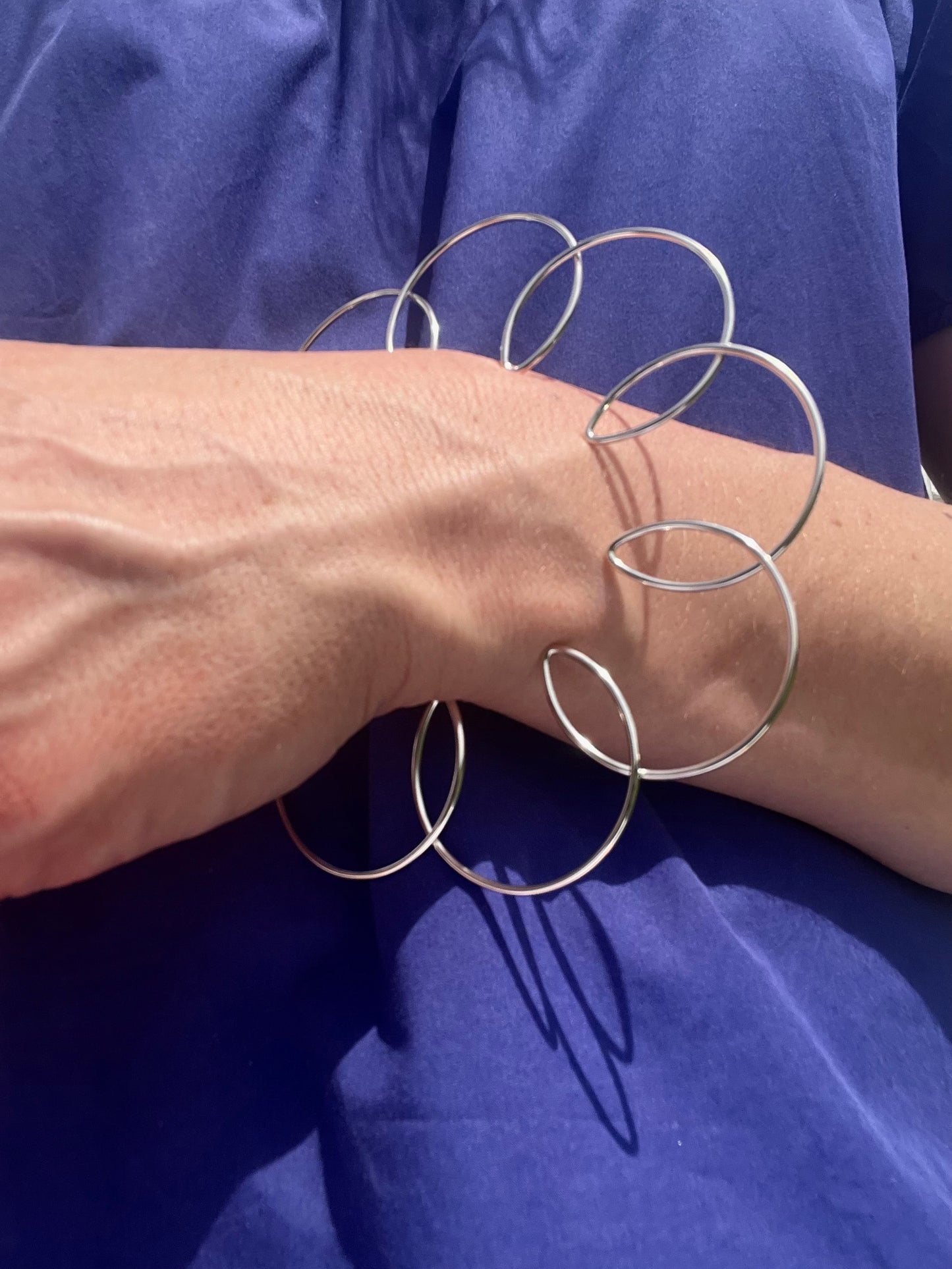 B-Silver Linings-Cloud 916 | Floral bangle -fine