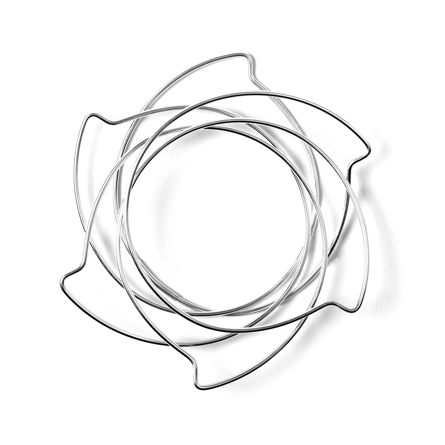 B-Linea-612V | Expandable 6-petal floral pinwheel bangle -medium heavy