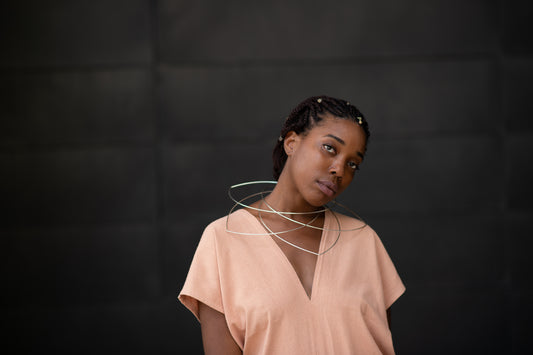 N-Linea-512 | Expandable 5-petal flower statement necklace