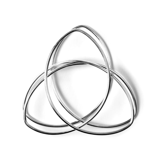 B-Linea-308d | Double 3-leaf floral trinity-trefoil infinity bangle